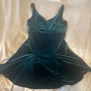 Victoria's Secret Green Velvet Fit and Flare Mini Dress